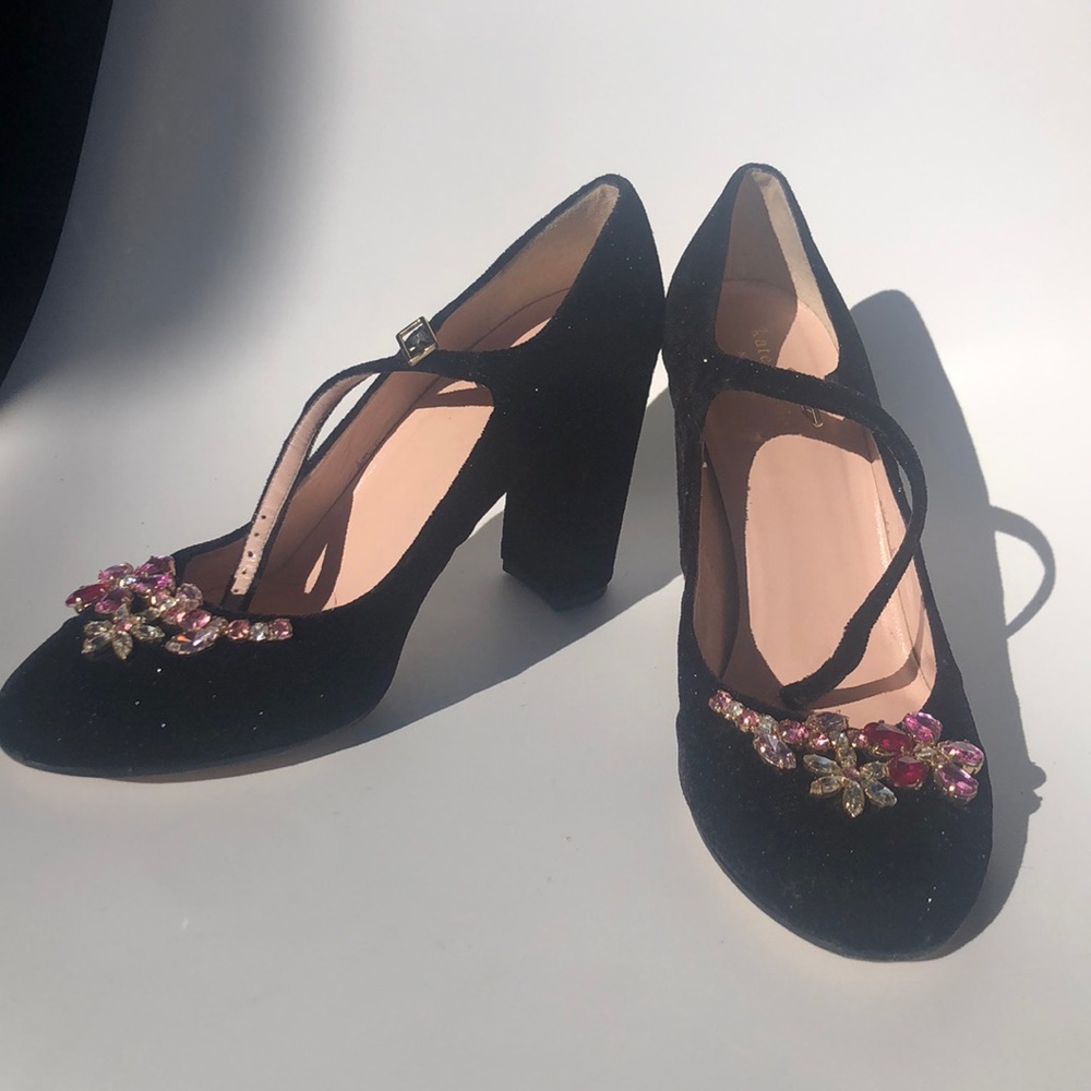Kate spade glitter rhinestone baby Jane heels